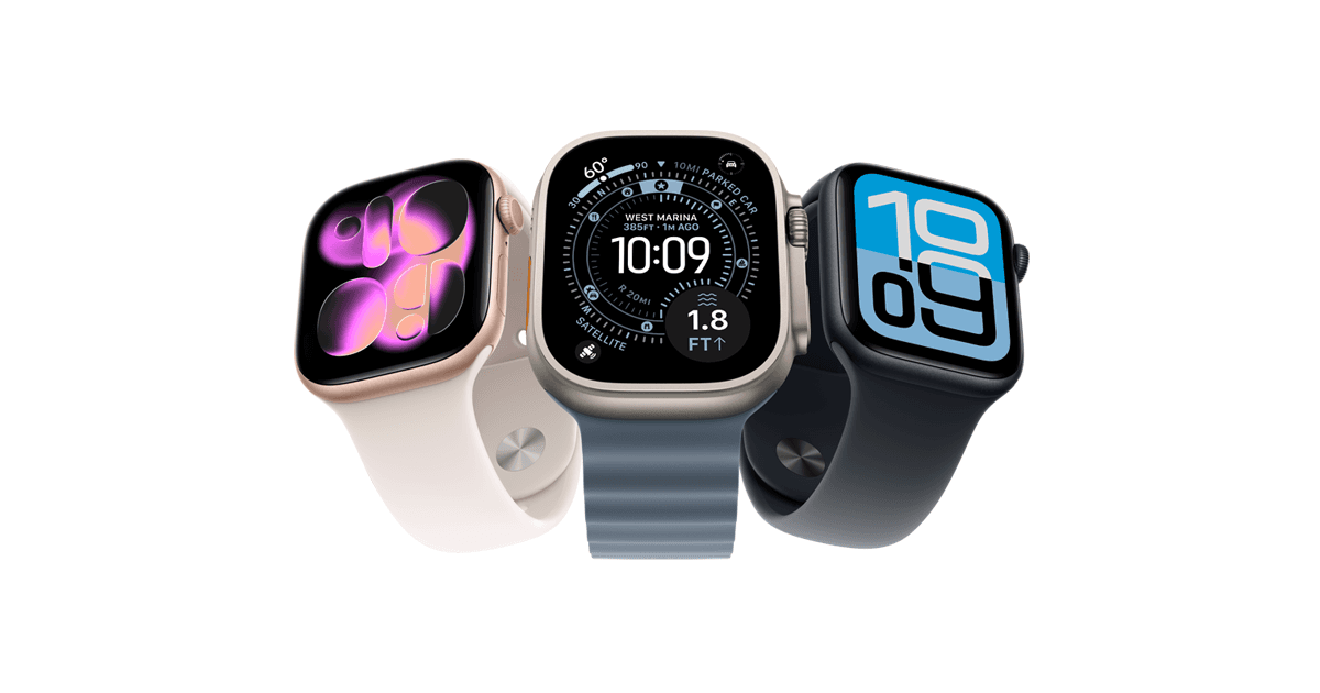 Apple Watch with health rings on screen